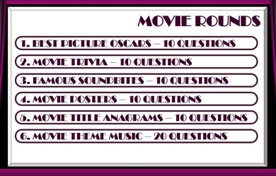 Big Movie 70 Question Video and Audio Quiz - PowerPoint Format