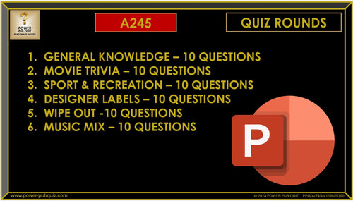 A245 Pub Quiz (28 July 2024) - PowerPoint Format