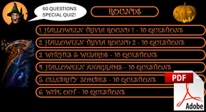 Special 60 Question Halloween Quiz - Printable PDF Format