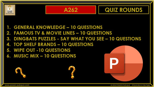 A262 Pub Quiz (24 Nov 2024) - PowerPoint Format