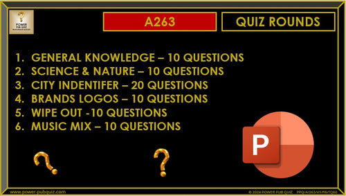 A263 Pub Quiz (01 Dec 2024) - PowerPoint Format