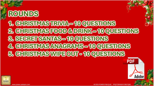 Christmas Quiz 2024 - Printable PDF Format