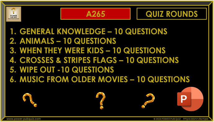 A265 Pub Quiz (15 Dec 2024) - PowerPoint Format