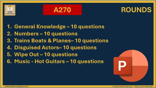 A270 Pub Quiz (19 Jan 2025) - PowerPoint Format