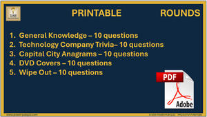 B274 Pub Quiz (16 Feb 2025) - Printable PDF Format