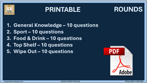B288 Pub Quiz (25 May 2025) - Printable PDF Format