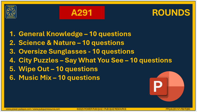 A291 Pub Quiz (15 Jun 2025) - PowerPoint Format