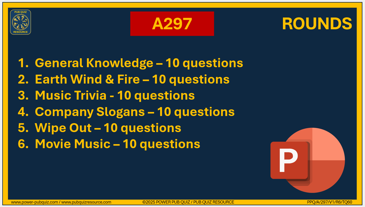 A297 Pub Quiz (27 Jul 2025) - PowerPoint Format