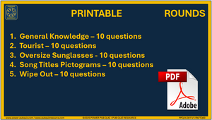 B301 Pub Quiz (24 Aug 2025) - Printable PDF Format