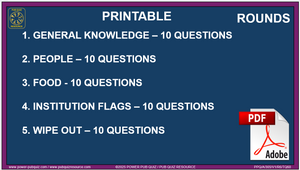 B305 Pub Quiz (21 Sept 2025) - Printable PDF Format