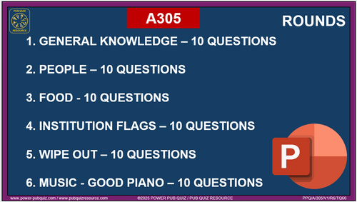 A305 Pub Quiz (21 Sept 2025) - PowerPoint Format