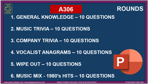 A306 Pub Quiz (27 Sept 2025) - PowerPoint Format