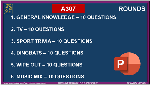 A307 Pub Quiz (05 Oct 2025) - PowerPoint Format