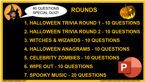Halloween Pub Quiz - PowerPoint Format