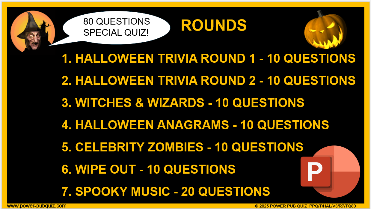 Halloween Pub Quiz - PowerPoint Format