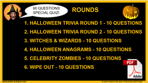 Halloween Pub Quiz - Printable PDF Format
