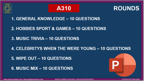 A310 Pub Quiz (26 Oct 2025) - PowerPoint Format