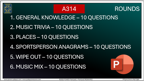 A314 Pub Quiz (23 Nov 2025) - PowerPoint Format