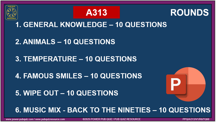A313 Pub Quiz (16 Nov 2025) - PowerPoint Format