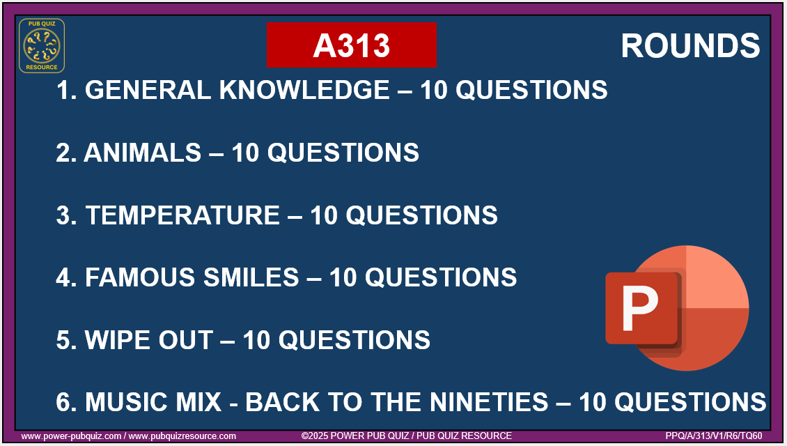 A313 Pub Quiz (16 Nov 2025) - PowerPoint Format